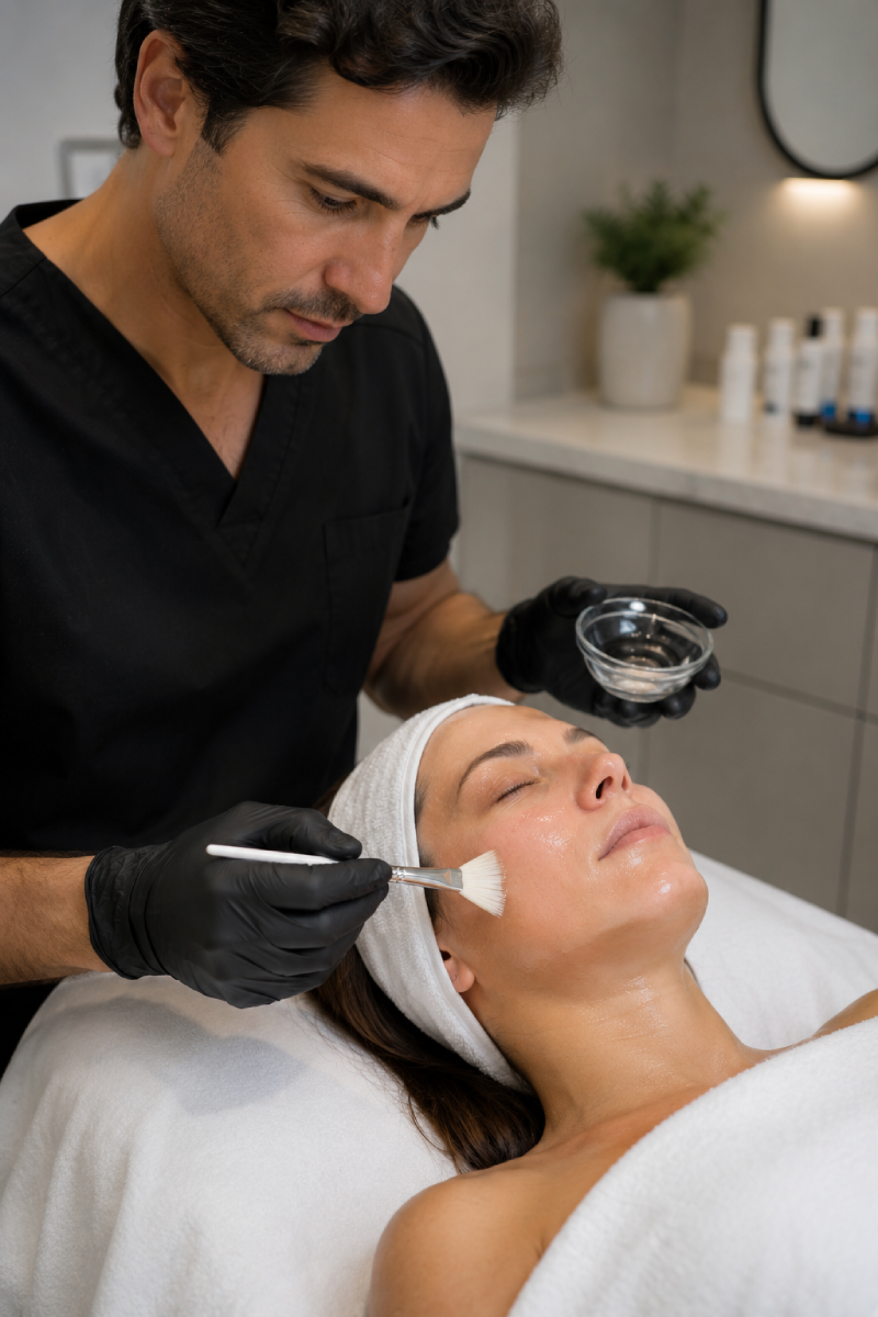 Chemical peel process at IUVENTUS Medical Center